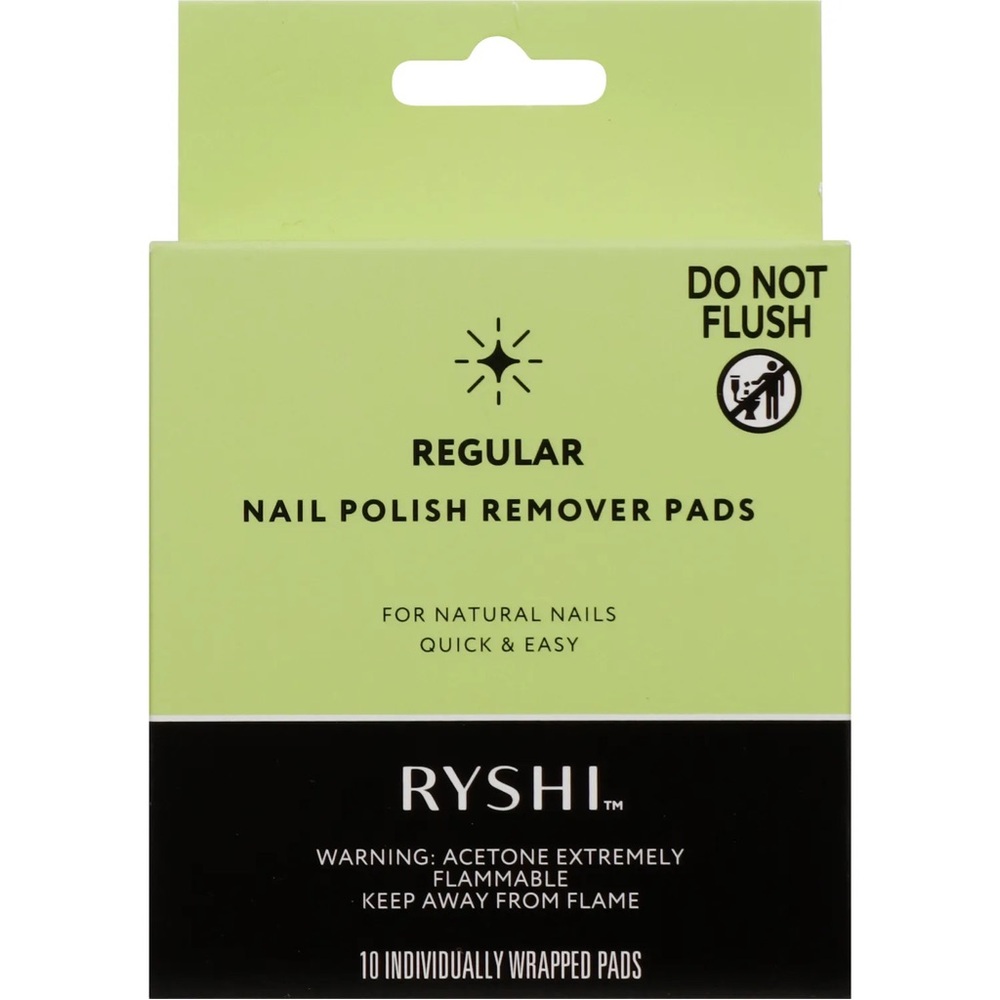 Ryshi Nail Polish Remover Pad 10 Count Pack NEW IN BOX